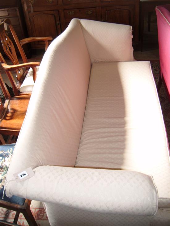 George III style mahogany-framed camel-back settee